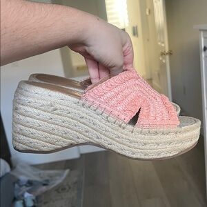 Marc Fisher Coral Crossover Wedge Sandals Size 7.5